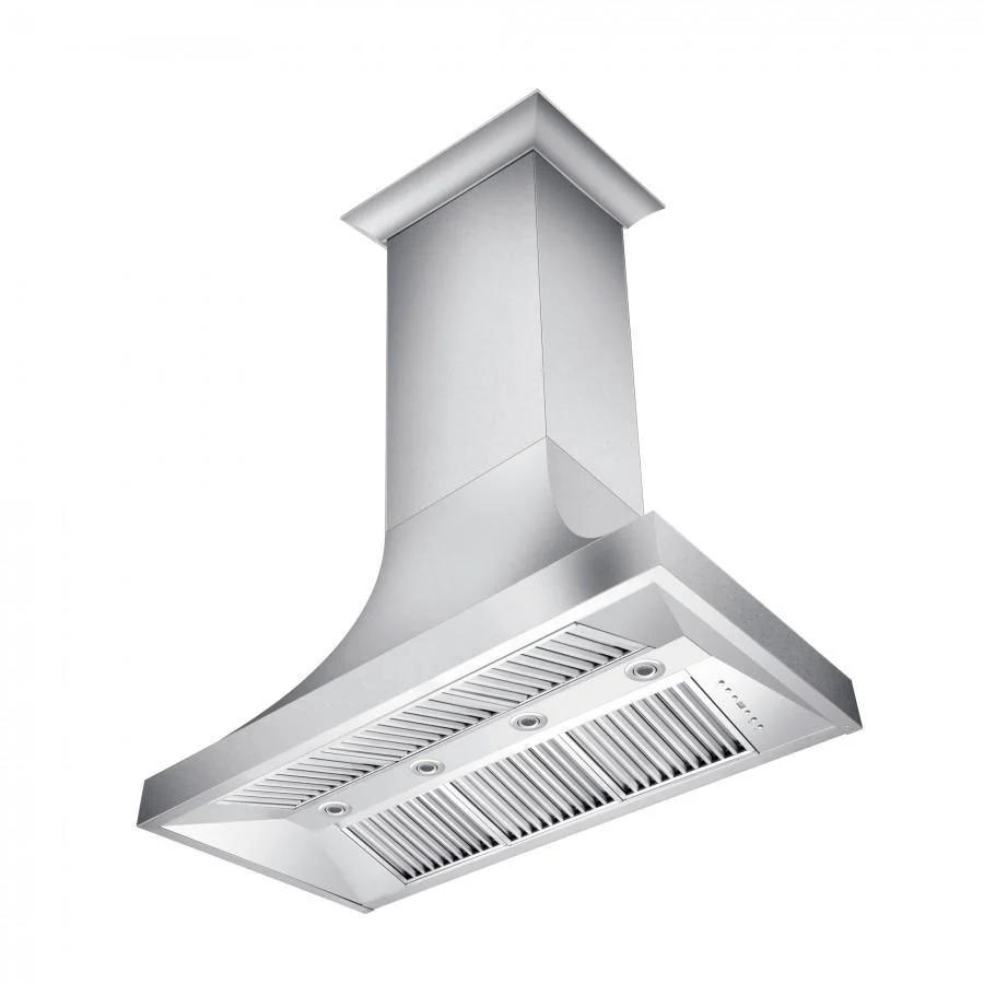 ZLINE 48 in. Designer Series DuraSnow® Stainless Finish Indoor Wall Range Hood, 8632S-48 - Inhomebuy