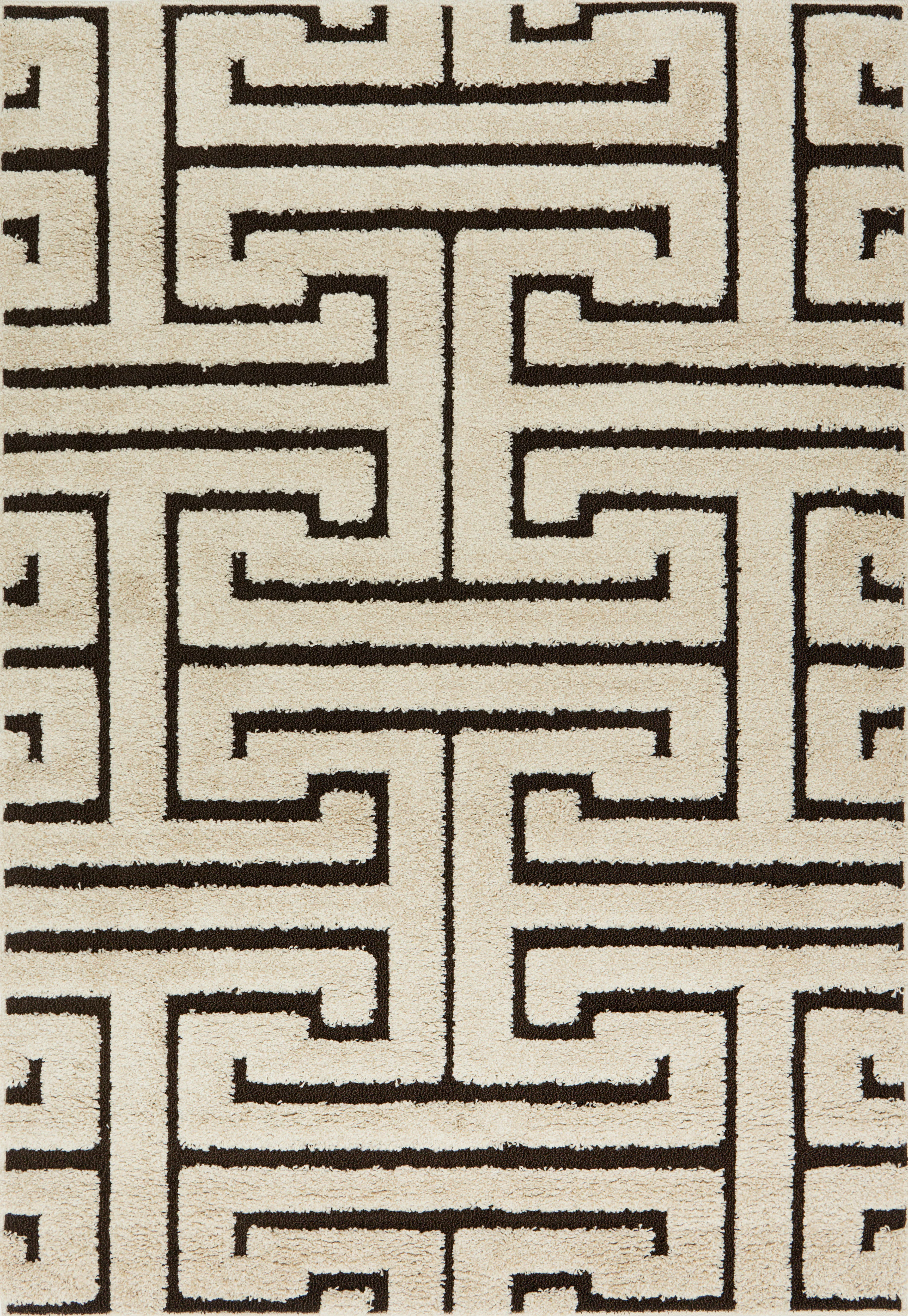 Loloi Rugs Enchant Collection Rug in Ivory, Dark Brown - 9'0