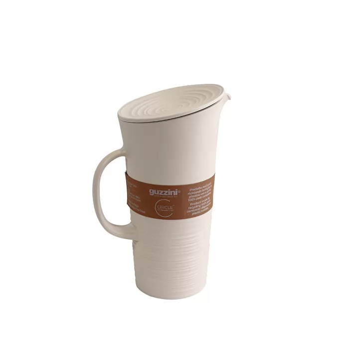 Pitcher With Lid 'Tierra' White Milk - Inhomebuy