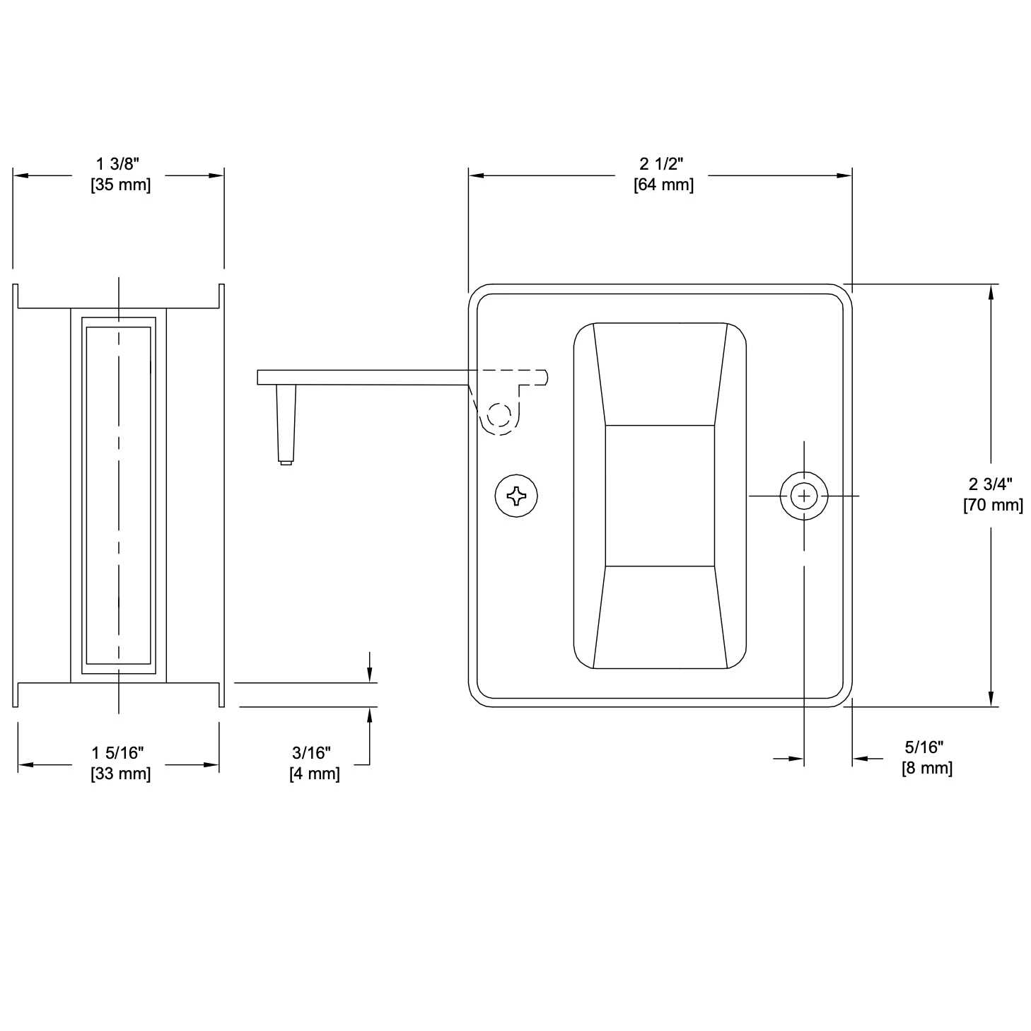 Designers Impressions Kain Design Satin Brass Dummy Door Lever - Inhomebuy