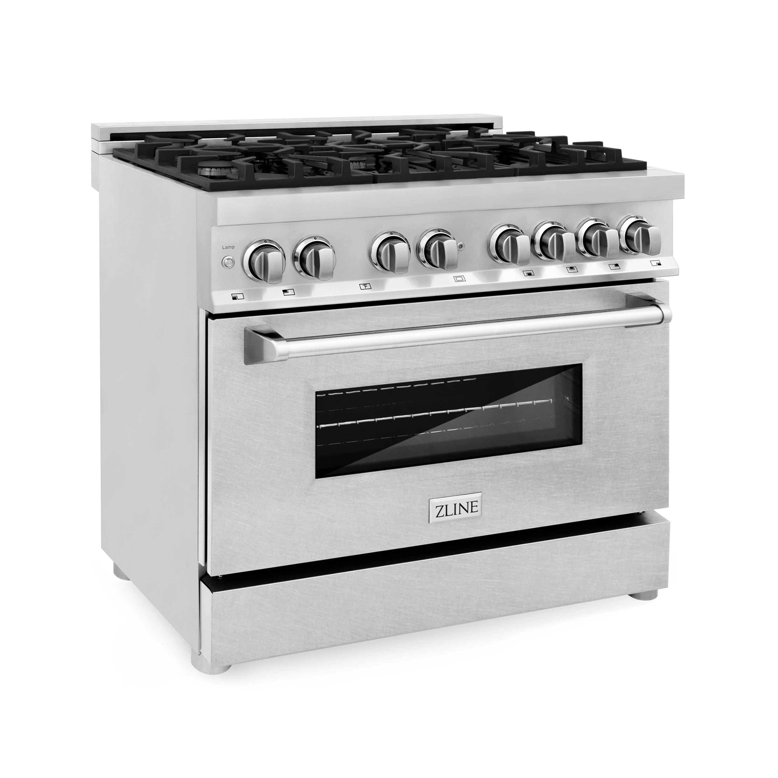 ZLINE 36 in. Professional Gas Burner/Electric Oven Stainless Steel Range with DuraSnow® Finish Door, RA-SN-36 - Inhomebuy