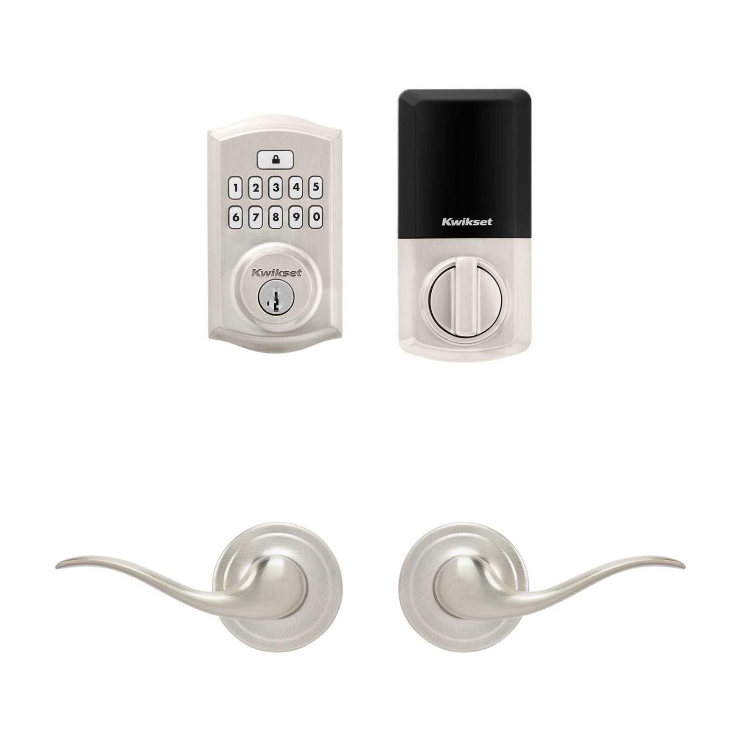 Kwikset Signature Series 270 SmartCode Satin Nickel Single Cylinder Smartkey Electronic Deadbolt Lighted Keypad | 992700-002 - Inhomebuy