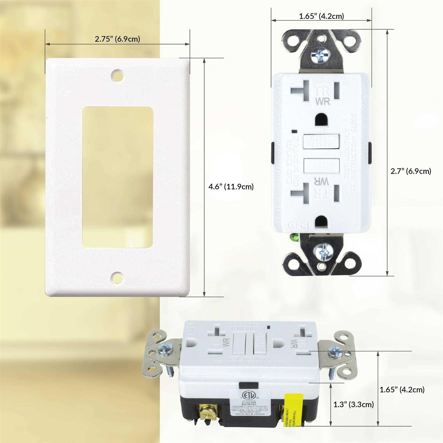 Faith 20 Amp Tamper-Resistant Outlet 20A 125V Decorator Receptacle - Inhomebuy