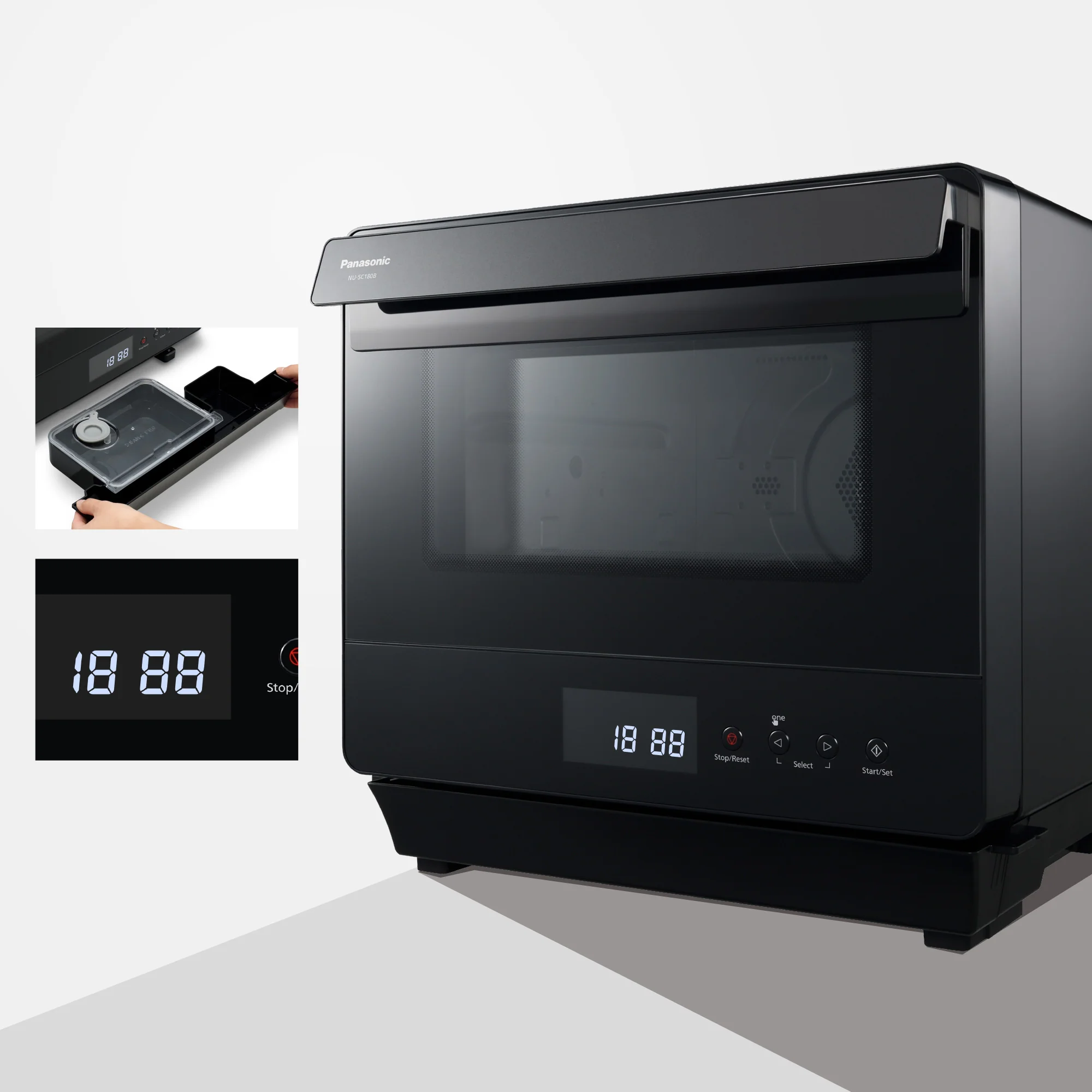 Panasonic Steam Convection Oven: 0.71 cu.ft, 20L,  2-in-1, black | NU-SC180B - Inhomebuy
