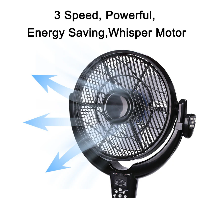 Optimus Louver Fan 14'' pedestal remote LED timer | F-7508 - Inhomebuy
