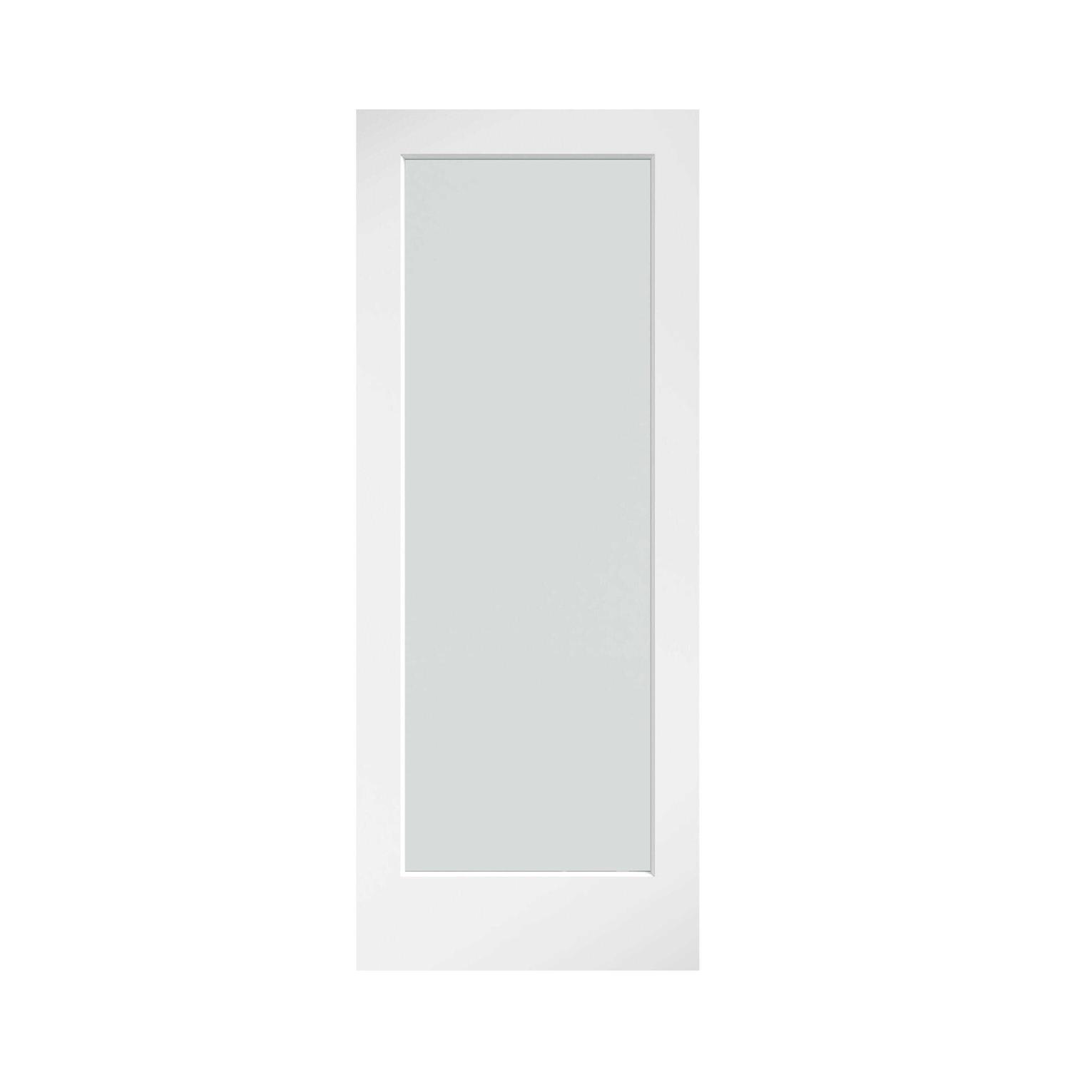 EightDoors 80 in. x 1-3/8 in. 1-Lite Solid Core Frosted Glass Shaker Wood Interior Door Slab - Inhomebuy