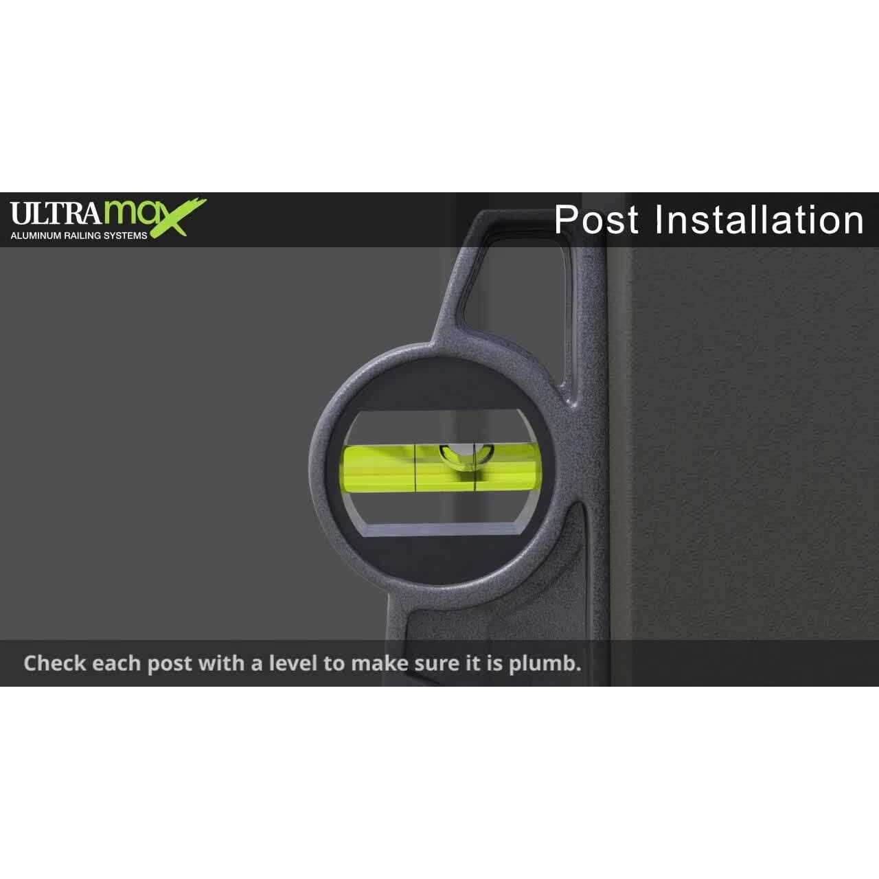 Ultra Max 2.5 in. x 2.5 in. x Textured Powder Coated Aluminum Deck Post Kit - Inhomebuy