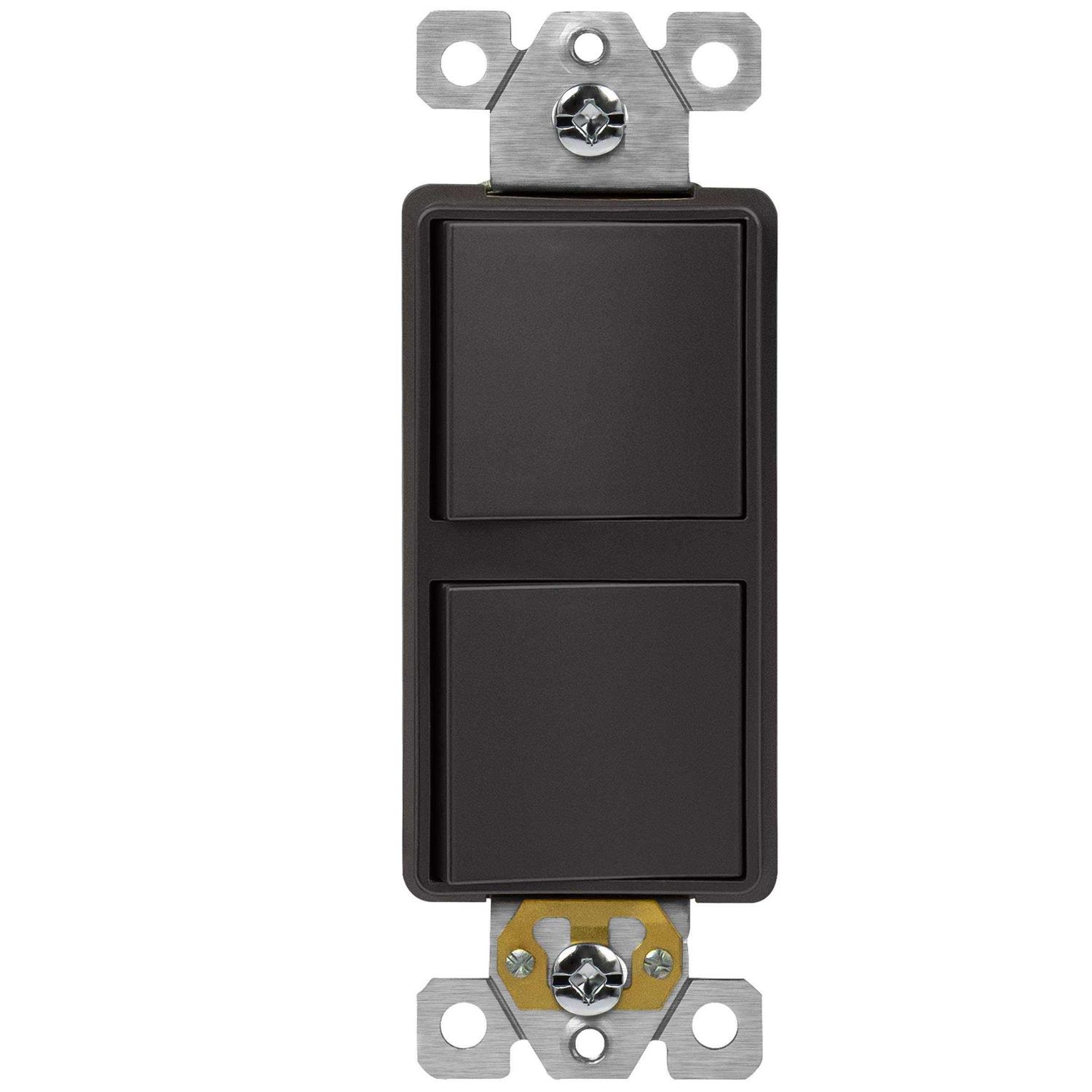 Enerlites Double Paddle Rocker Decorator Switch Ground Terminal - Inhomebuy