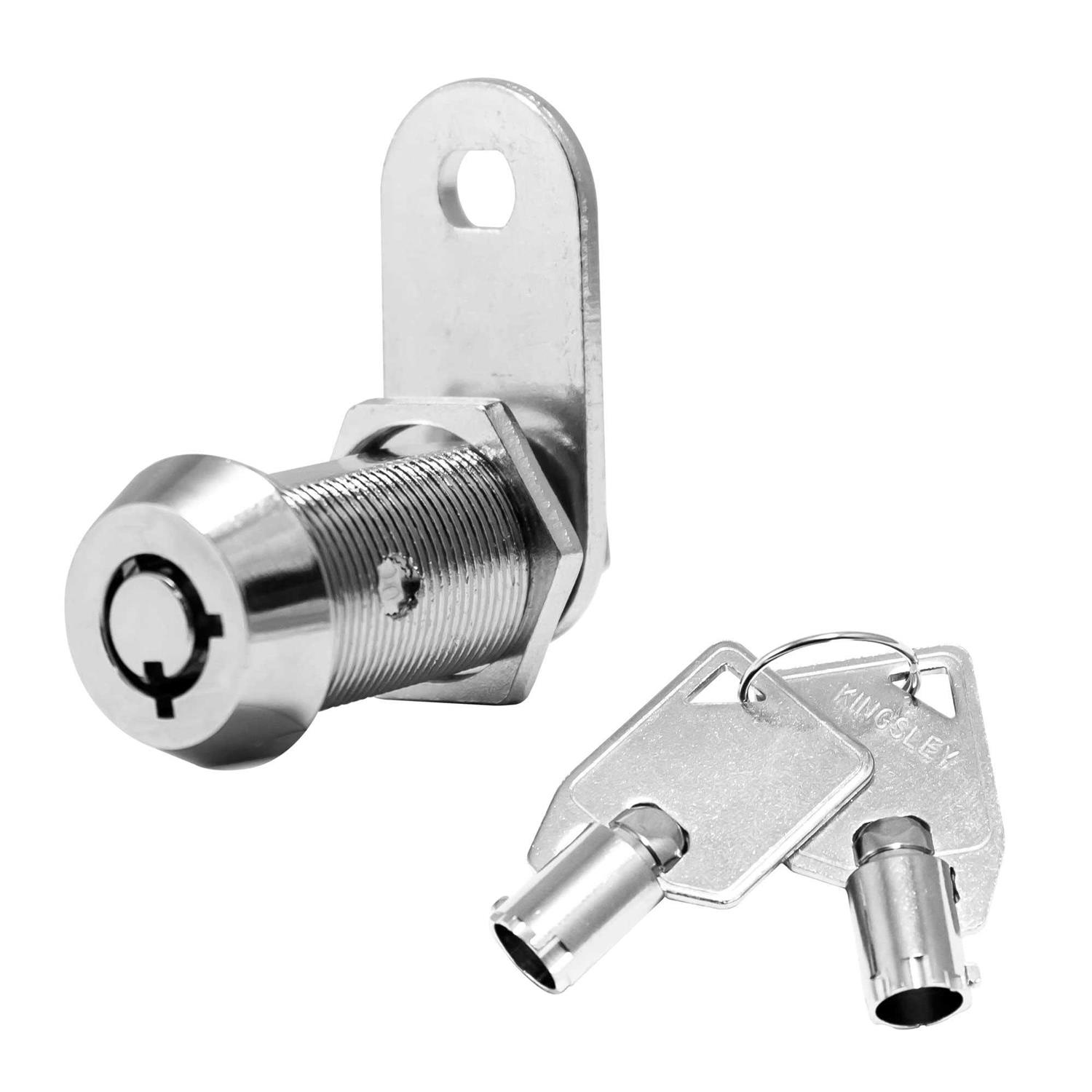 Kingsley Tubular Cam Lock Cylinder-Chrome Finish Keyed Alike - Inhomebuy