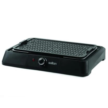 Salton HG1764 Smokeless Health Grill: 1600W, dishwasher safe non-stick plate (39 cm x 23 cm), black - Inhomebuy