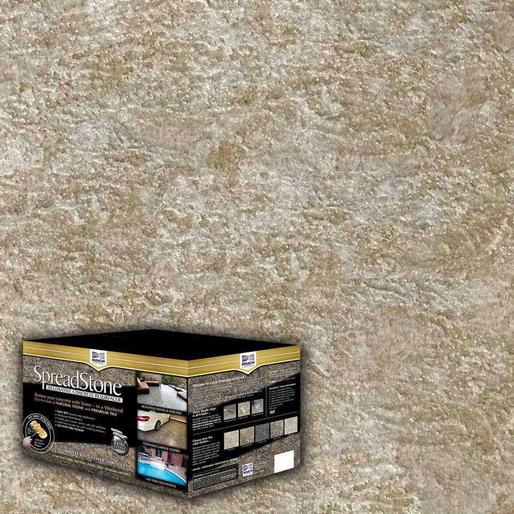 DAICH SpreadStone SpreadStone 2.5 Gal Satin Interior/Exterior Decorative Concrete Resurfacing Kit - Inhomebuy