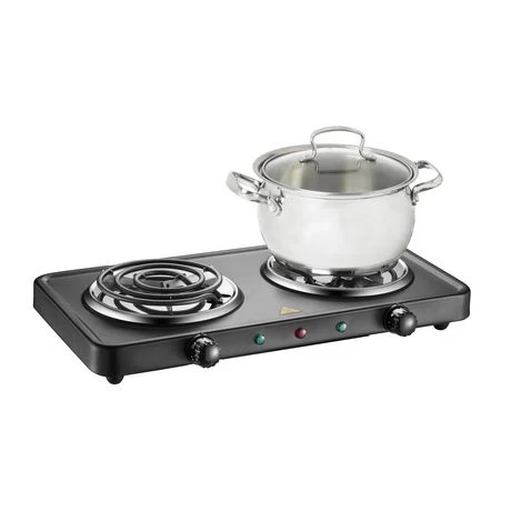 Salton HP-1941 Electric Range Double Burner, 1800W, black - Inhomebuy