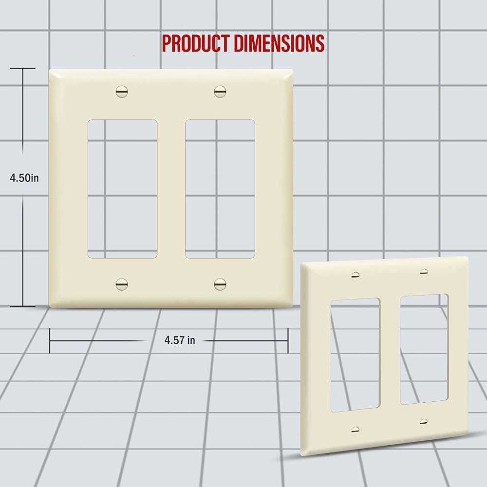Enerlites 2-Gang Decorator/GFCI Outlet Wall Plate 8832 - Inhomebuy