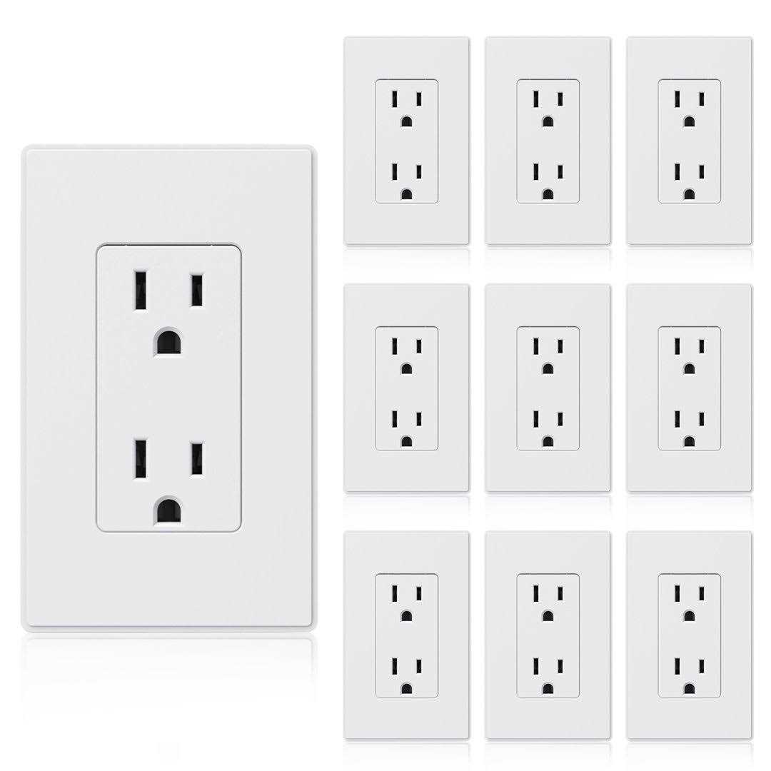 ELEGRP Decorator 15 Amp 120-Volt Single Pole Rocker AC Quiet Light Switch ES004A-0110SWP - Inhomebuy