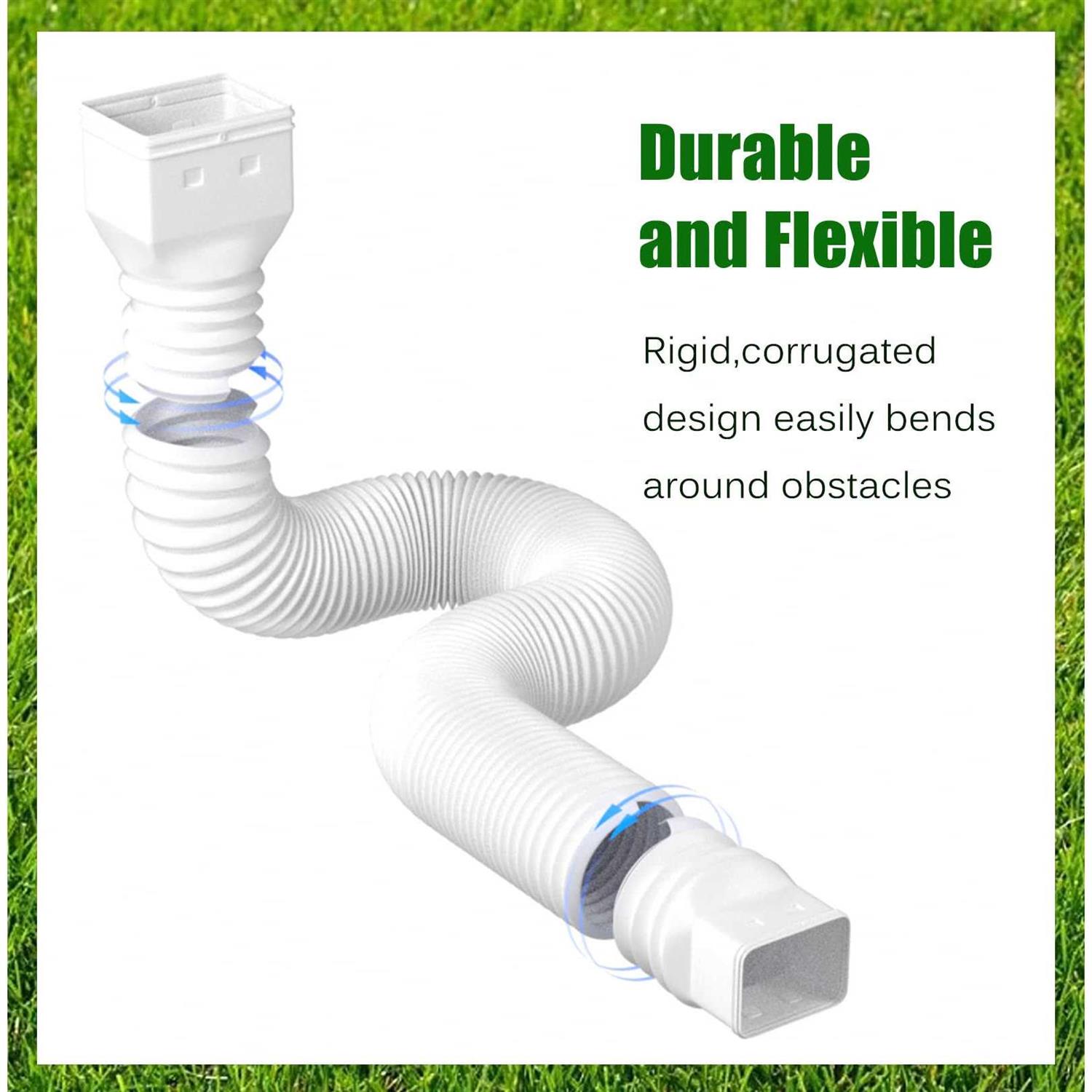 YOTODY Rain Gutter Downspout Extensions Flexible Drain Extender Screws for Included - Inhomebuy