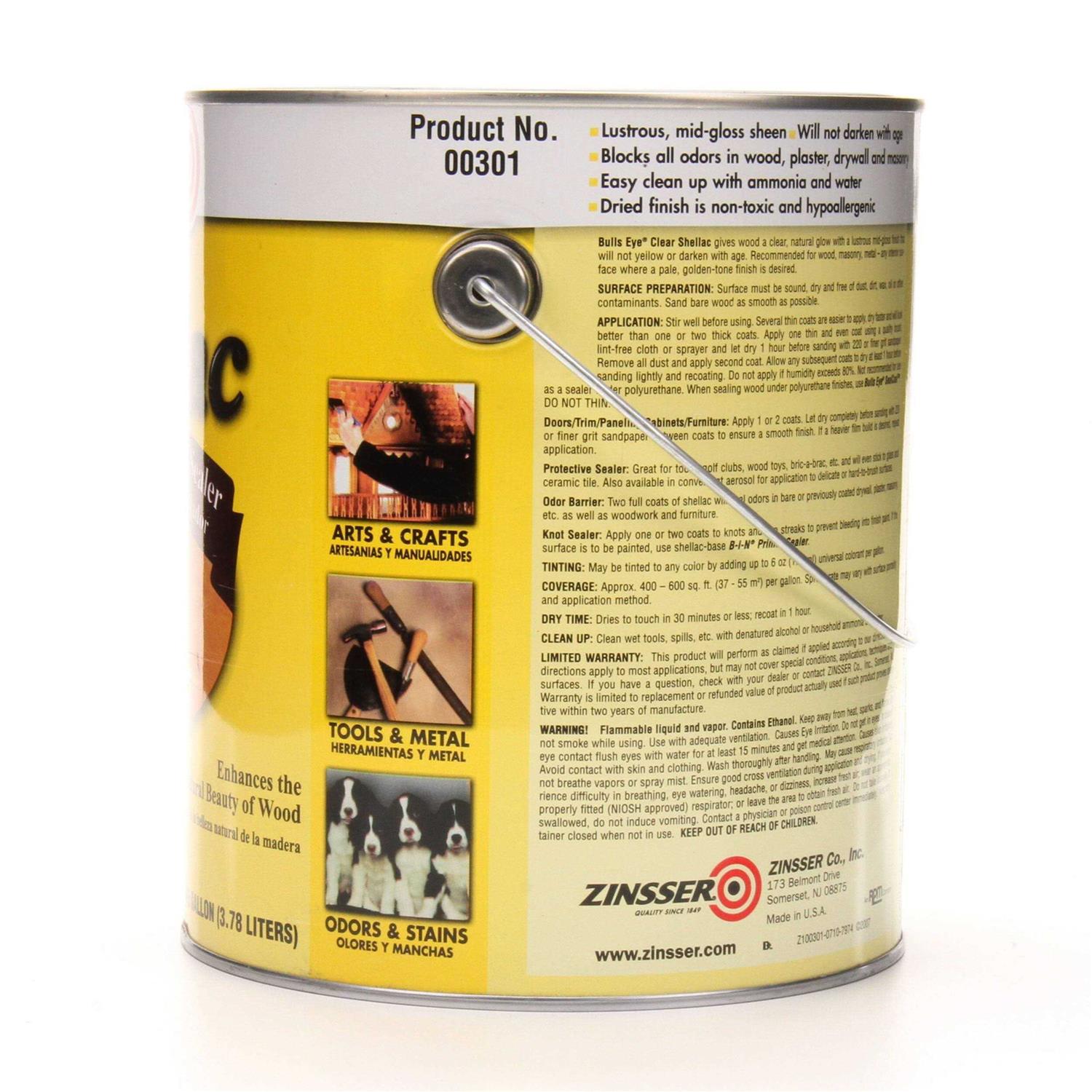 Zinsser Bulls Eye Sealcoat Sanding Sealer - Inhomebuy