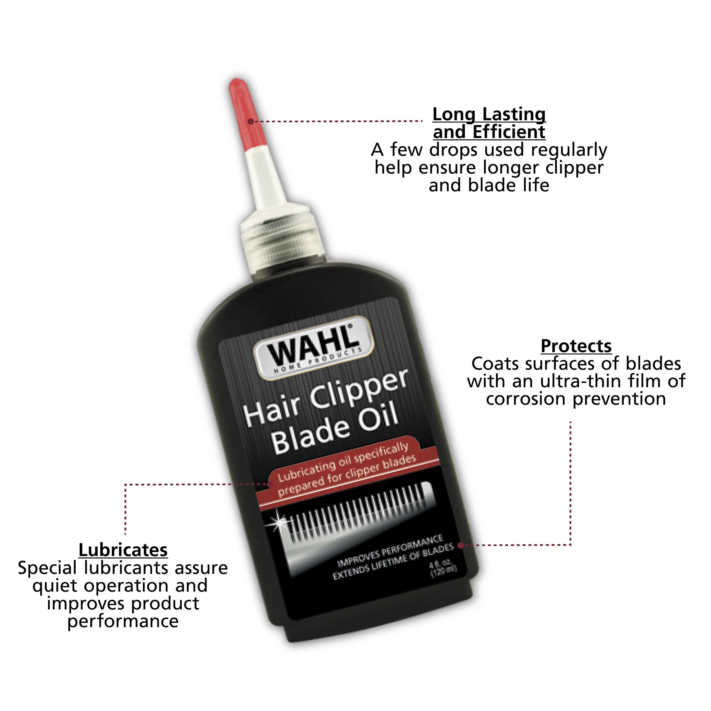 Wahl Premium Hair Clipper Blade Lubricating Oil for Clippers, 4 Fluid Ounces – 3310-300 - Inhomebuy
