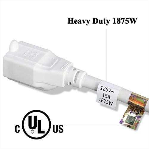 firmerst 1875W Flat Plug Extension Cord Black 2 feet - Inhomebuy