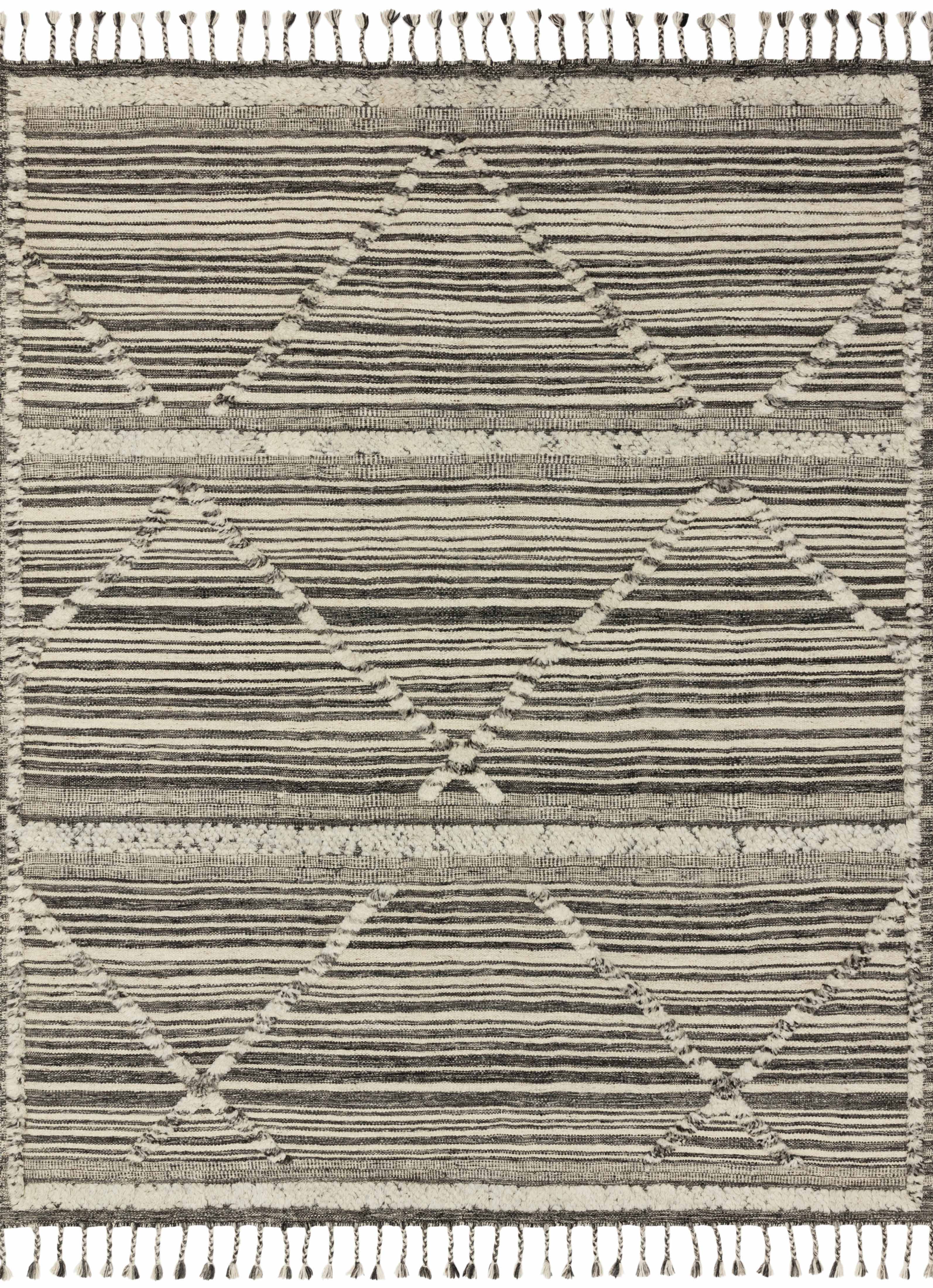 Loloi Rugs Iman Collection Rug in Ivory, Charcoal - 9'6
