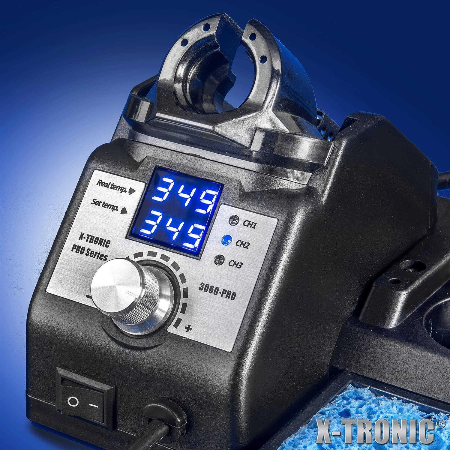 X-Tronic 3060-PRO LED 75 Watt Soldering Iron Station w Tips - Inhomebuy