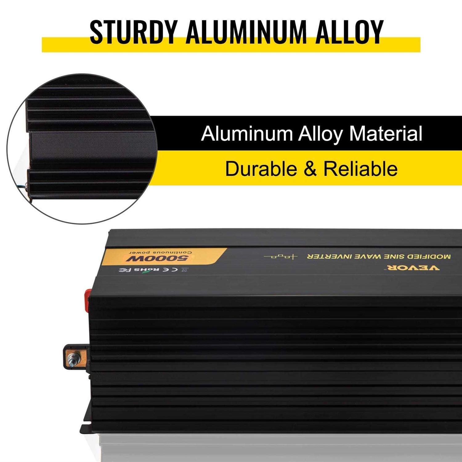 VEVOR Power Inverter 5000W Modified Sine Wave Inverter DC 12V to AC 110V Car Converter with LCD Display Remote Controller Led Indicator Gfci Outlets - Inhomebuy