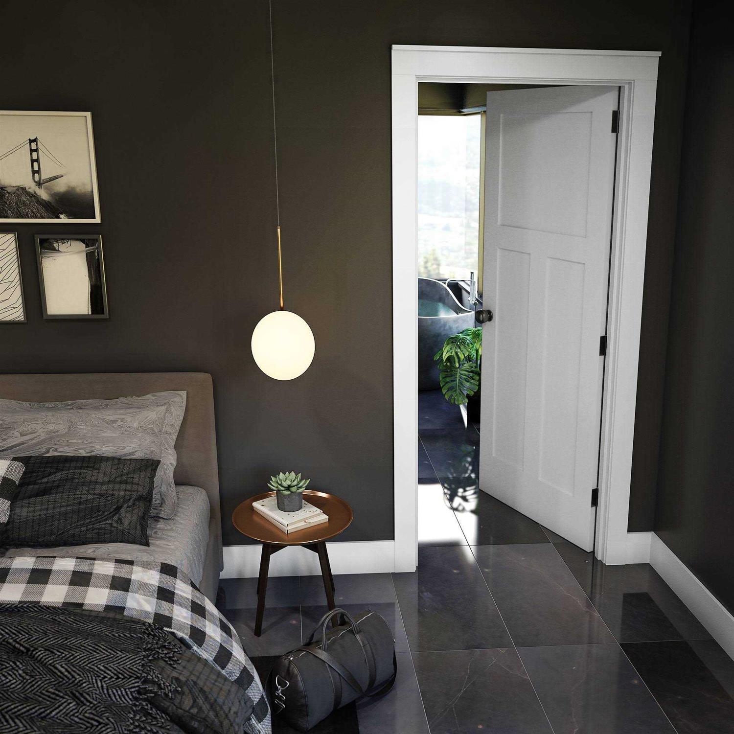 EightDoors 80 in. x 1-3/8 in. Shaker White Primed 5-Panel Solid Core Wood Interior Slab Door - Inhomebuy