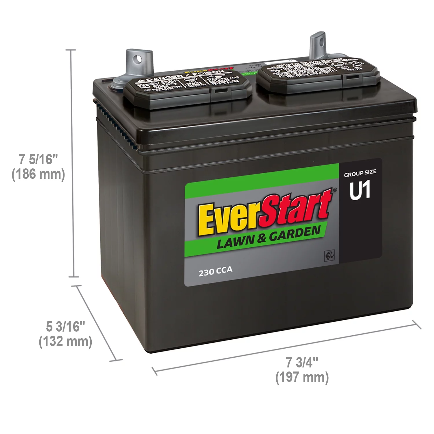 EverStart Lead Acid Lawn & Garden Battery, Group Size U1 12 Volt, 230 CCA - Inhomebuy