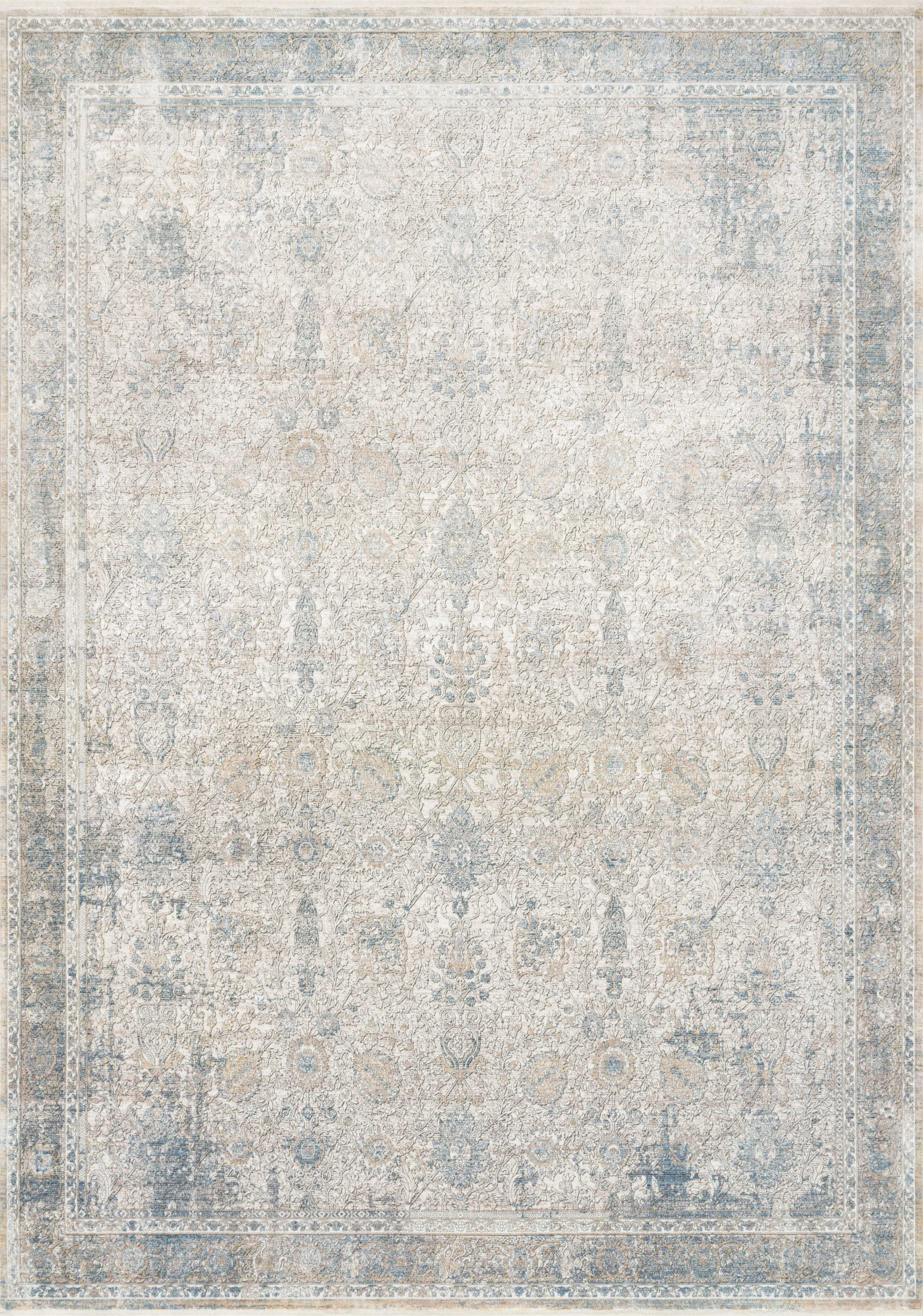 Loloi Rugs Gemma Collection Rug in Sky, Ivory - 3'7