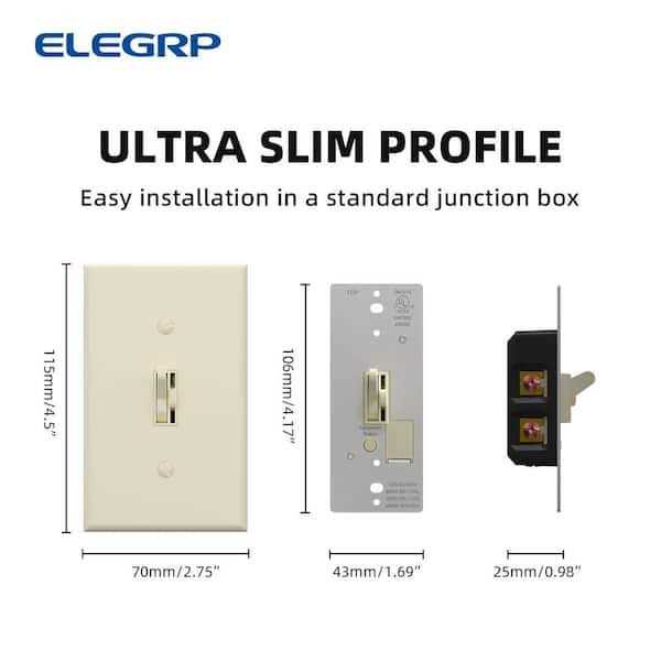 ELEGRP Slide Toggle Dimmer Switch DM101S - Inhomebuy