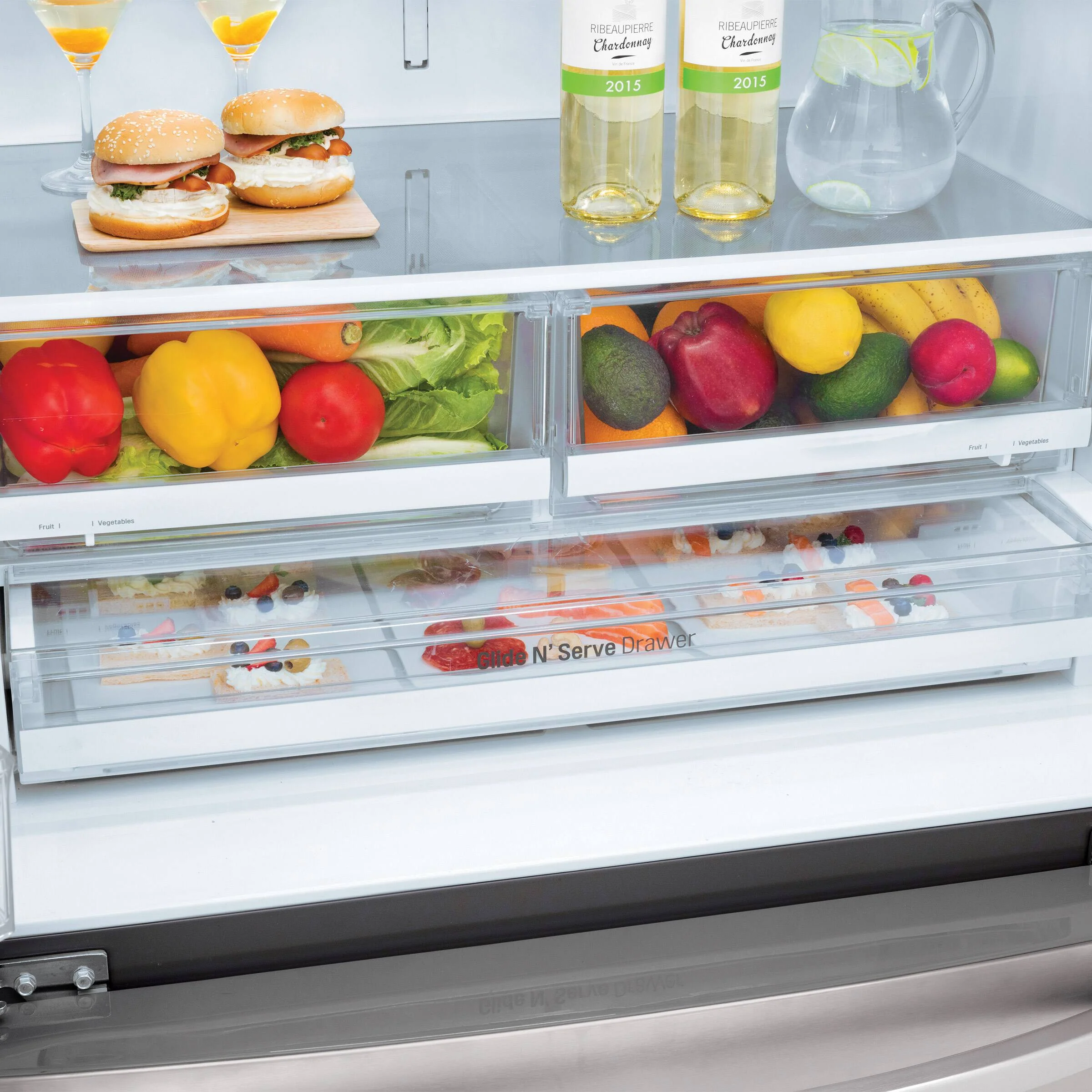 LG 36 IN. 26 CU. FT. STAINLESS-STEEL FRENCH DOOR REFRIGERATOR WITH SMUDGE-RESISTANT FINISH - LFXS269 - Inhomebuy