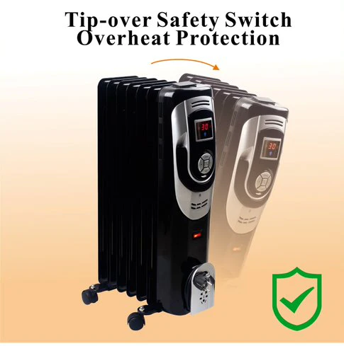 Optimus Oil Filled Heater: 7-fins, Digital | H-6015 - Inhomebuy