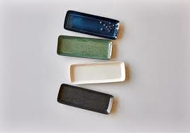 Stoneware Dish 14x38cm Black, Dark Blue - Inhomebuy