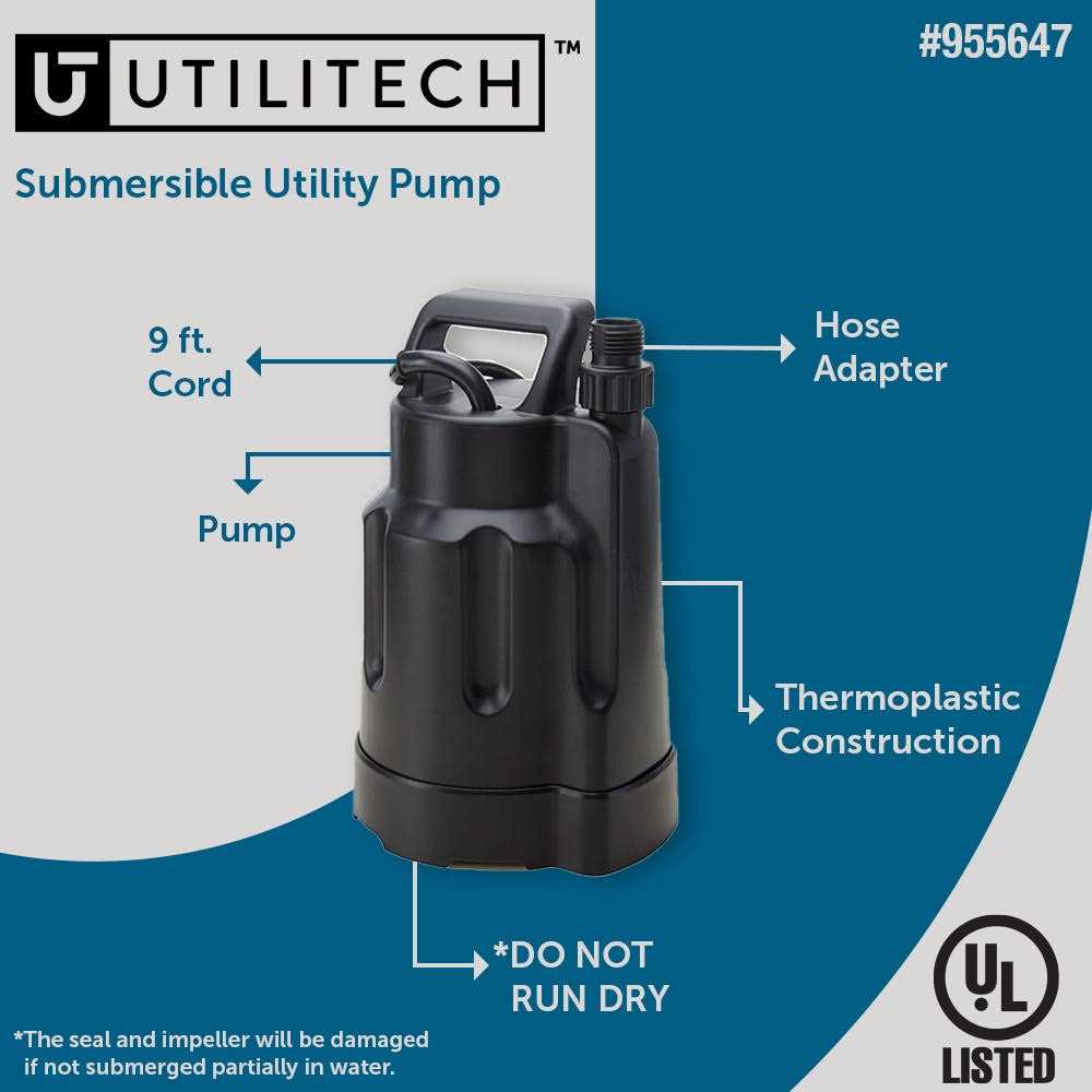 Utilitech 0.33-HP Aluminum Submersible Sump Pump 148010 - Inhomebuy