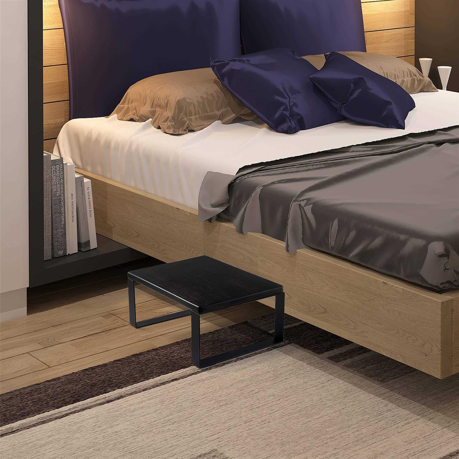 Wooden Step Stool for Adults Bed Stool for High Beds - Inhomebuy