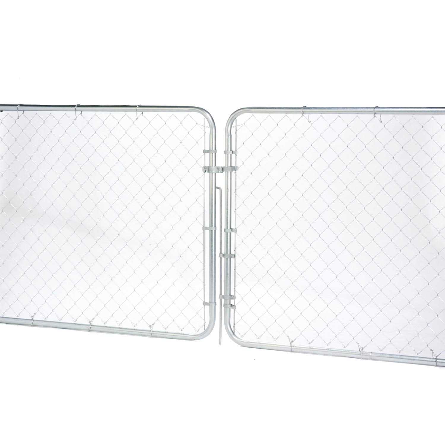 H x 10-ft W Galvanized Steel Drive-thru Chain Link Fence Gate with Mesh Size 2.375-in - Inhomebuy