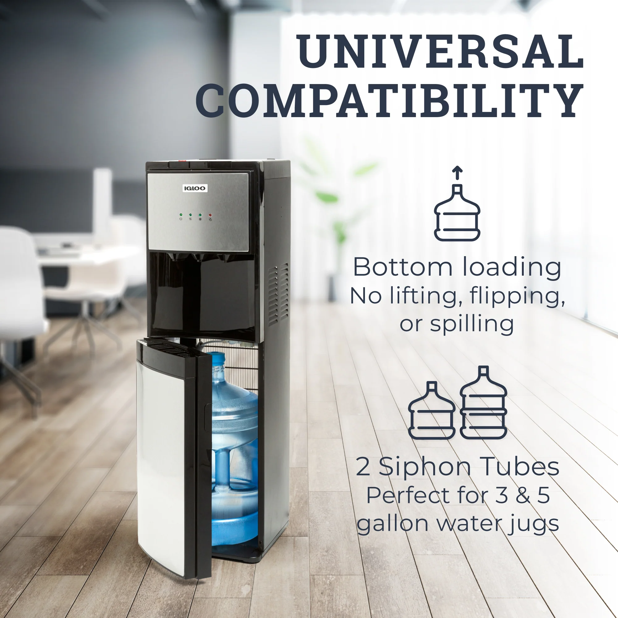 Igloo® Hot, Cold & Room Temperature Bottom-Load Water Dispenser - Inhomebuy