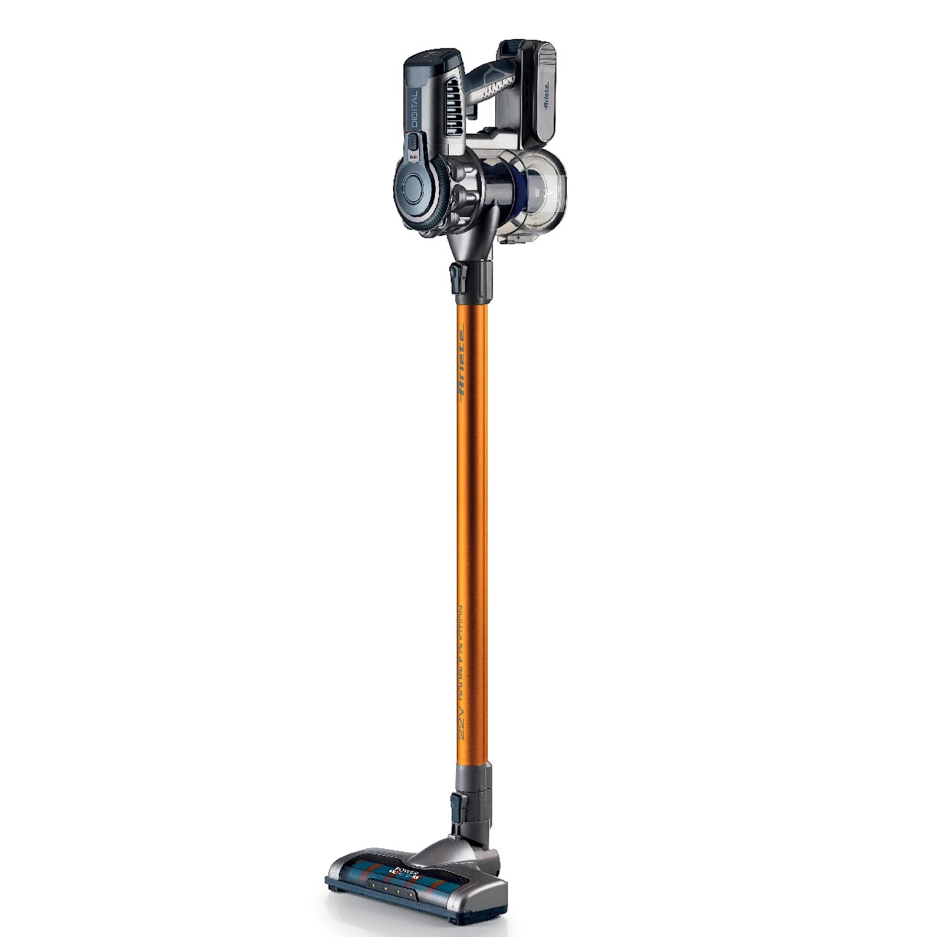 Cordless Electric Broom With Yellow Digital Motor 2 In 1 22.2 V - Inhomebuy
