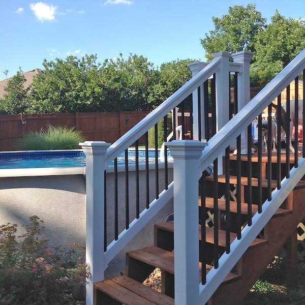 Weatherables Naples 3 ft. H x 8 ft. W Vinyl Railing Kit - Inhomebuy