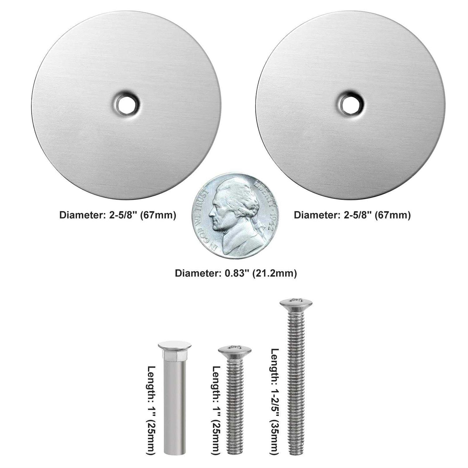 NAUBEA 1 Pack Door Knob Hole Cover Plate 2 5/8 diameter round deadbolt Cover Plate - Inhomebuy