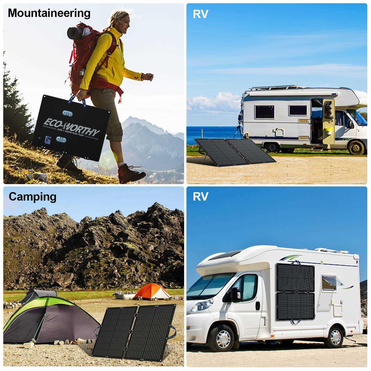 ECO-WORTHY 100 Watt 12 Volt Monocrystalline Photovoltaic PV Solar Pane - Inhomebuy