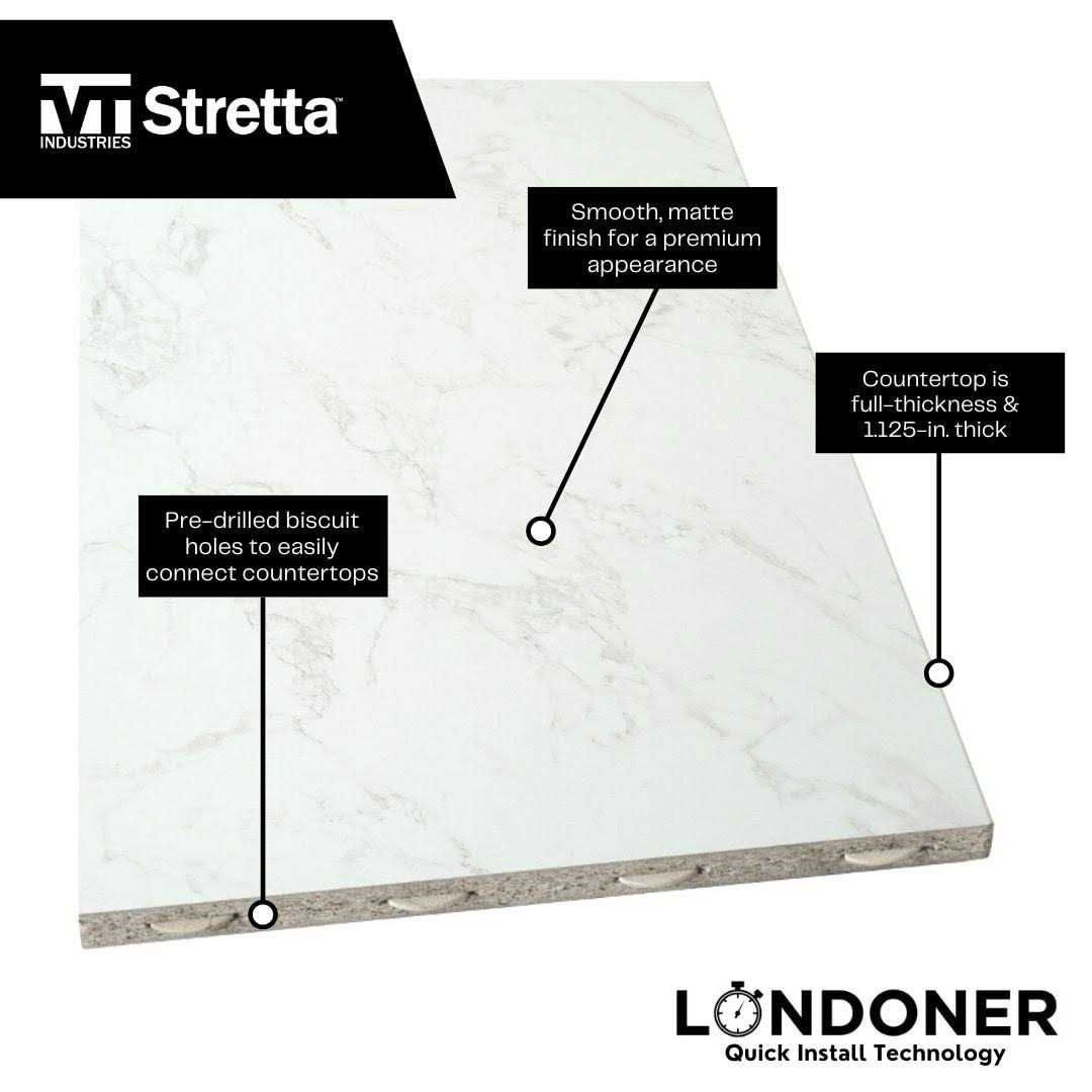 VT Industries 25-inch X White Marble Stretta - Inhomebuy