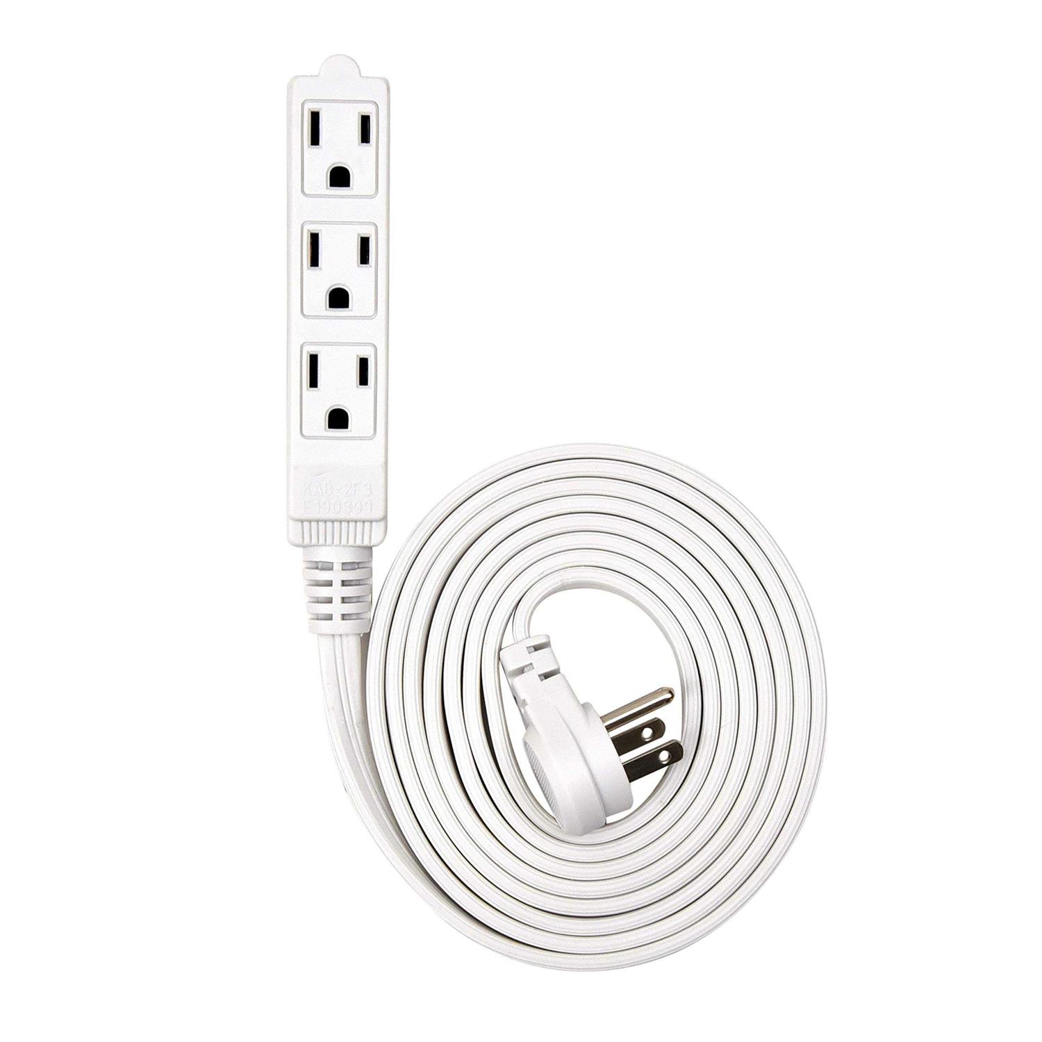 Electes 10 Feet Heavy Duty Extension Cord / Wire Multi 3 Outlet - Inhomebuy