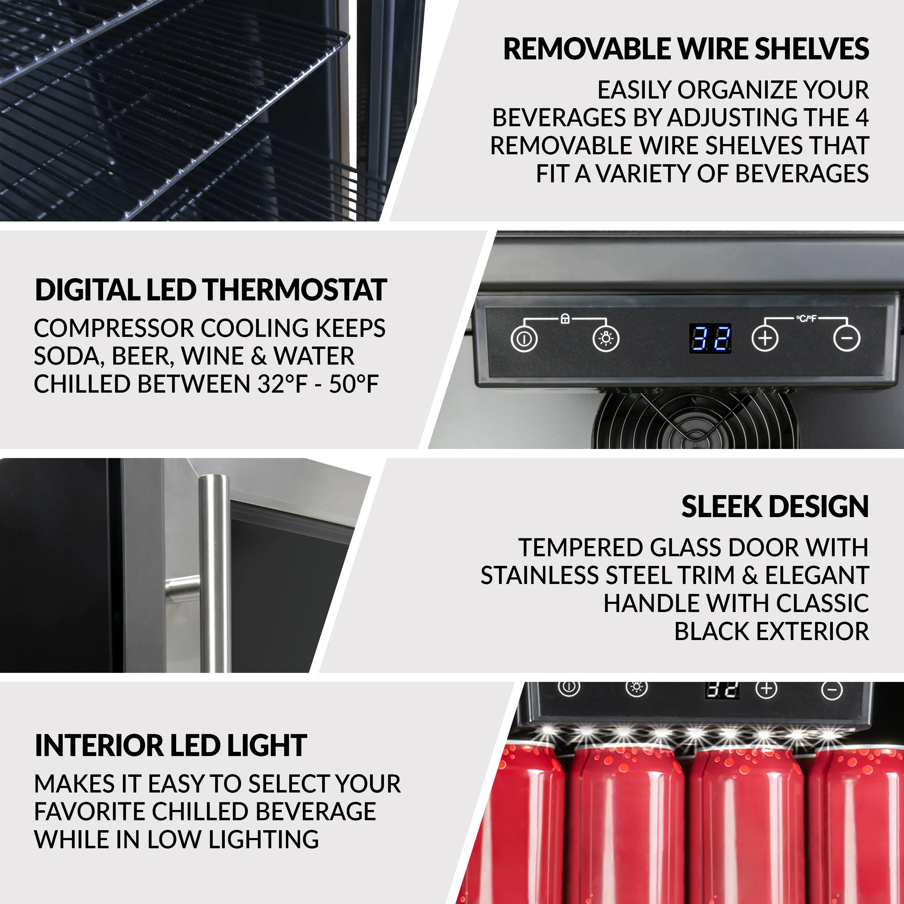 Igloo® 4.1 Cu. Ft. 180 Can Stainless Steel Beverage Cooler with Fan - Inhomebuy