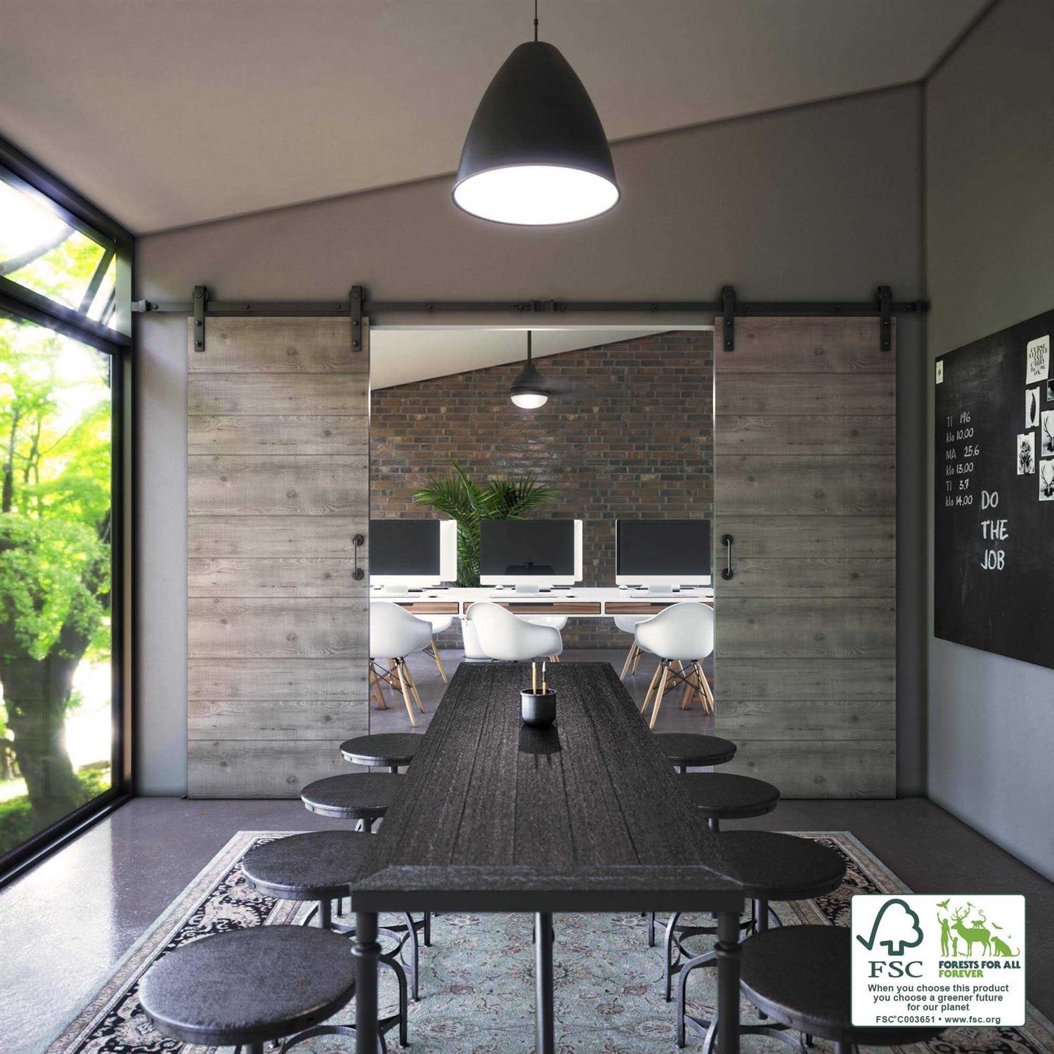 eightdoors 1-3/8 in. Hollow MDF and Pine Core Painted Wood Interior Barn Door Slab - Inhomebuy