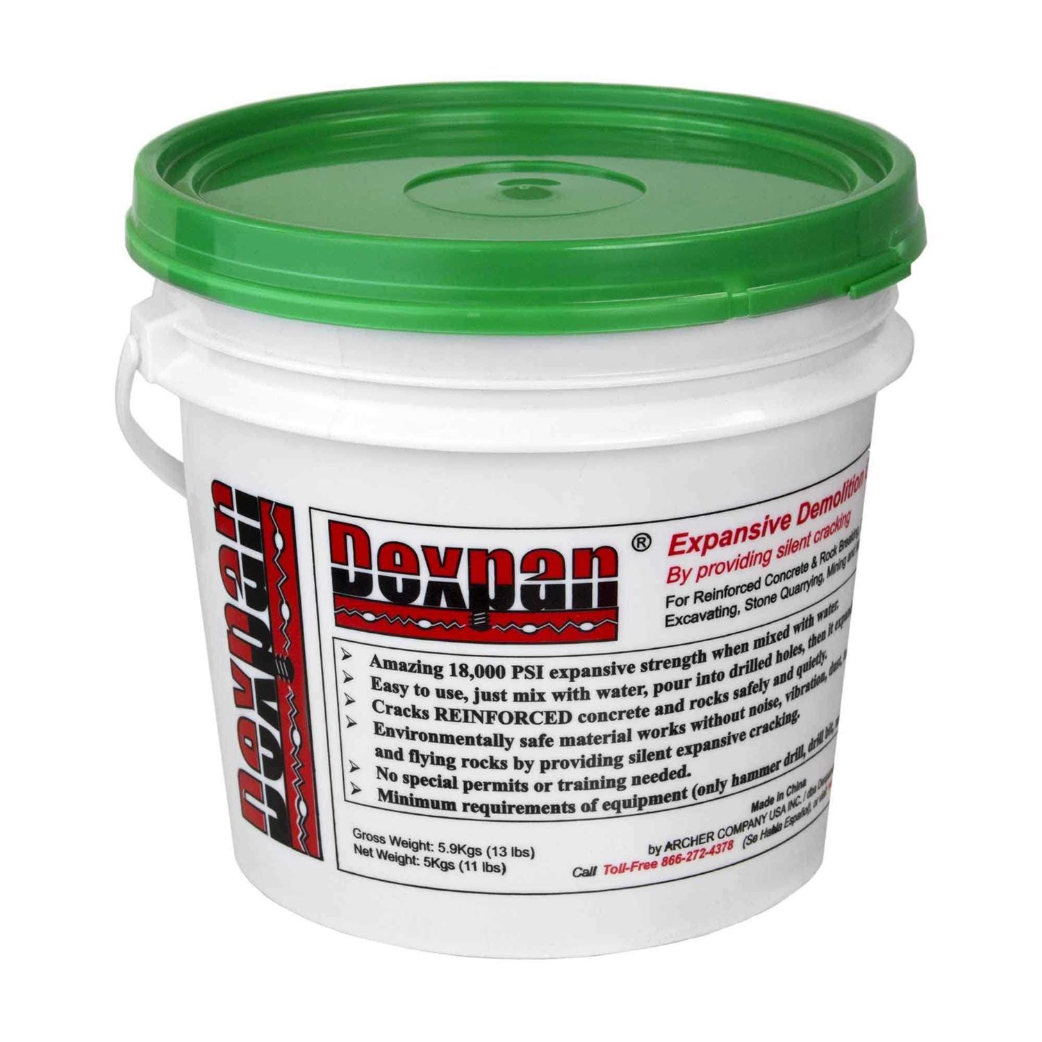 Dexpan Expansive Demolition Grout 11 lb. Bucket for Rock Breaking - Inhomebuy