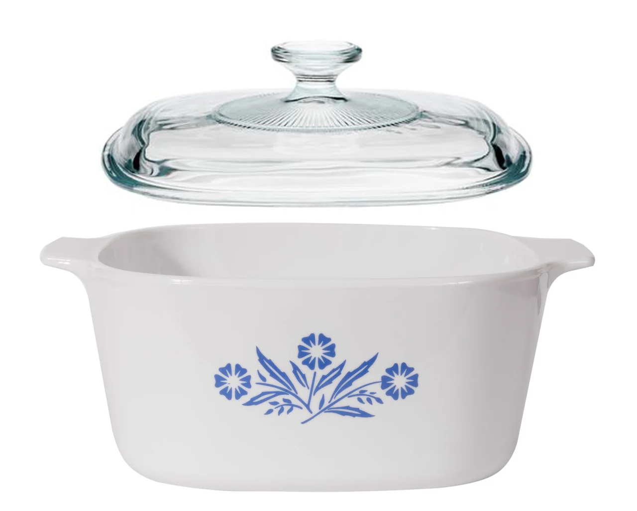 Corningware Pyroceram Casserole with Glass Cover |A3BF| 3.0L, Blue Cornflower - Inhomebuy