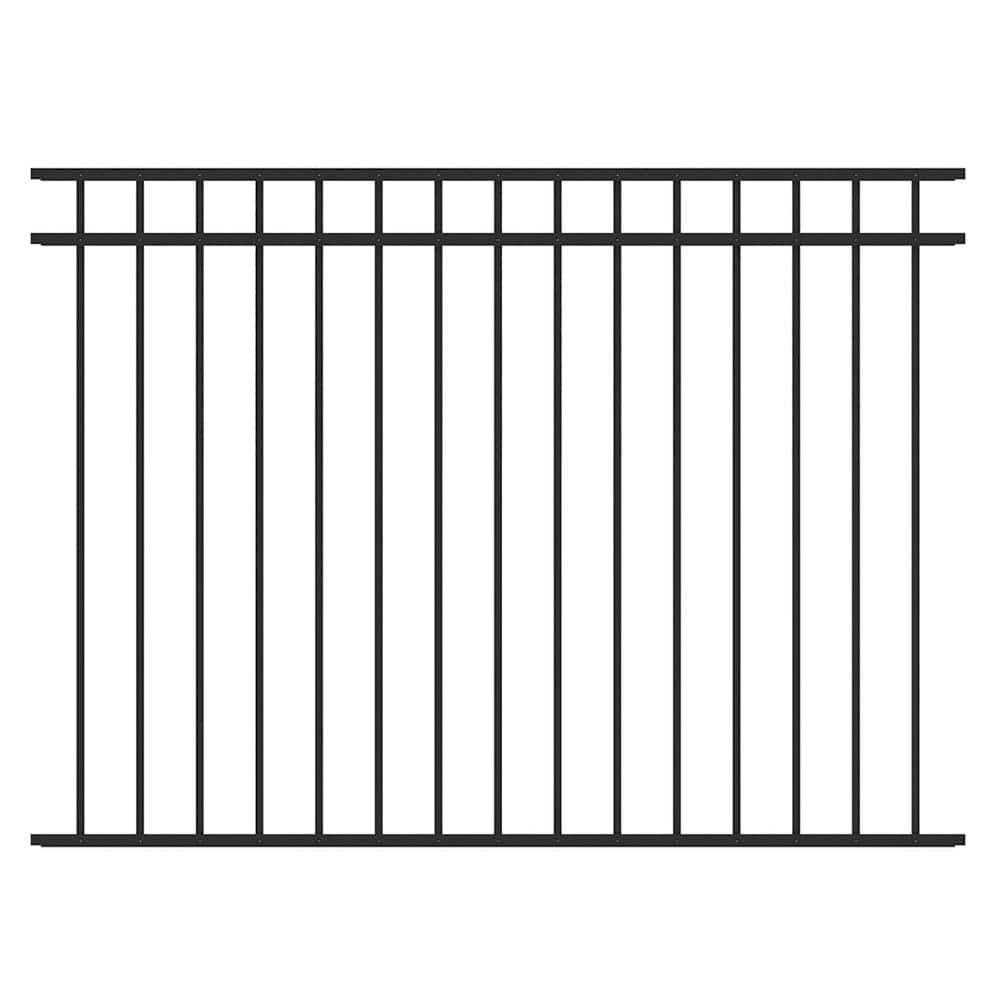FORGERIGHT Vinings H x 6 ft. W Black Aluminum Pre-Assembled Fence Panel - Inhomebuy