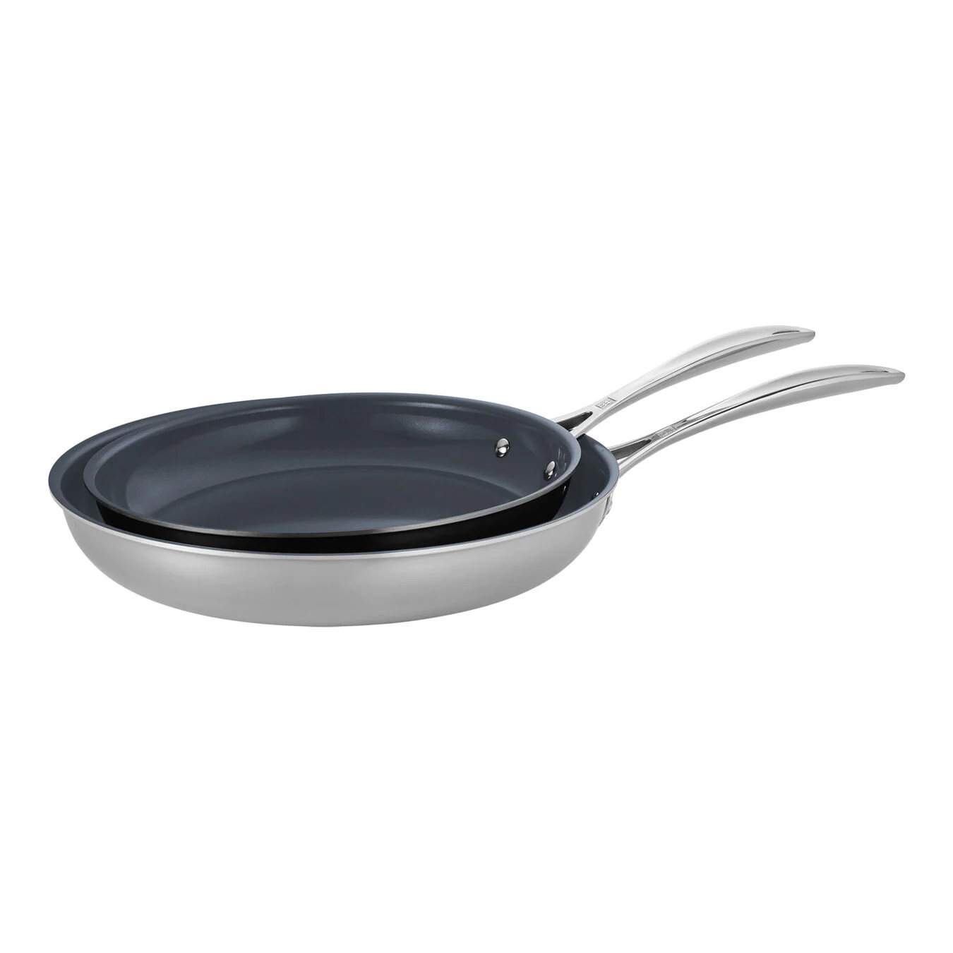 ZWILLING 2pc Stainless Steel Ceramic Nonstick Fry Pan Set, Clad CFX Series - Inhomebuy