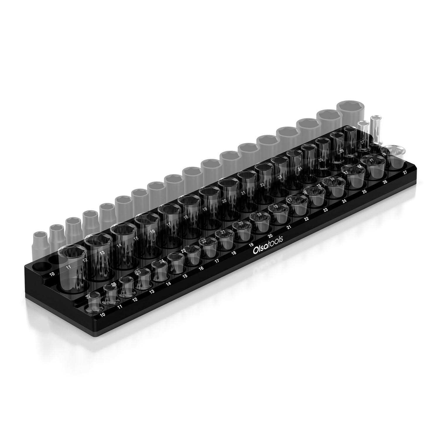 Olsa Tools 3-Row Magnetic Socket Holder Designed in Canada - Inhomebuy