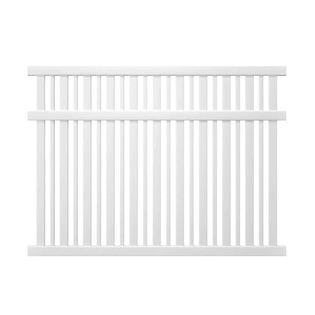 Outdoor Essentials Pro-Series 6 ft. H x 8 ft. W Tan Vinyl Woodbridge Privacy Fence Panel - Inhomebuy